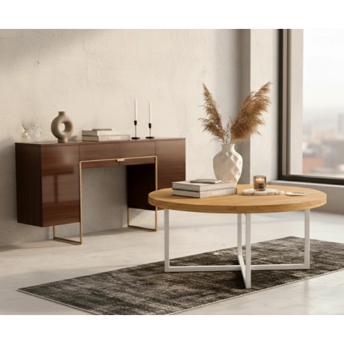 STOLIK KAWOWY z Drewna Litego  Dębowego - Jesionowego  STK-912